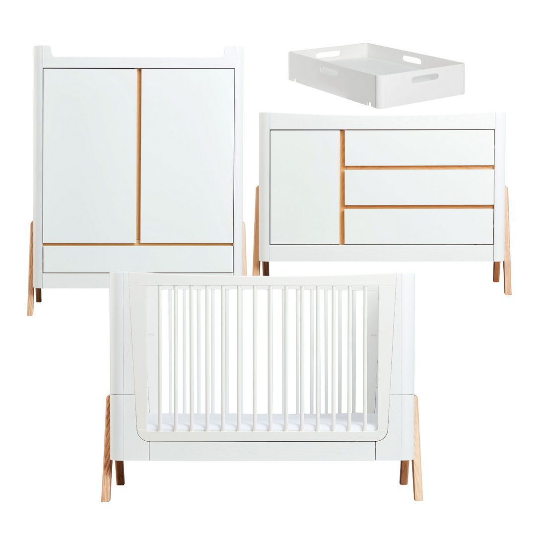 Hera Cot Bed, Dresser, Changing Station & Wardrobe Bundle