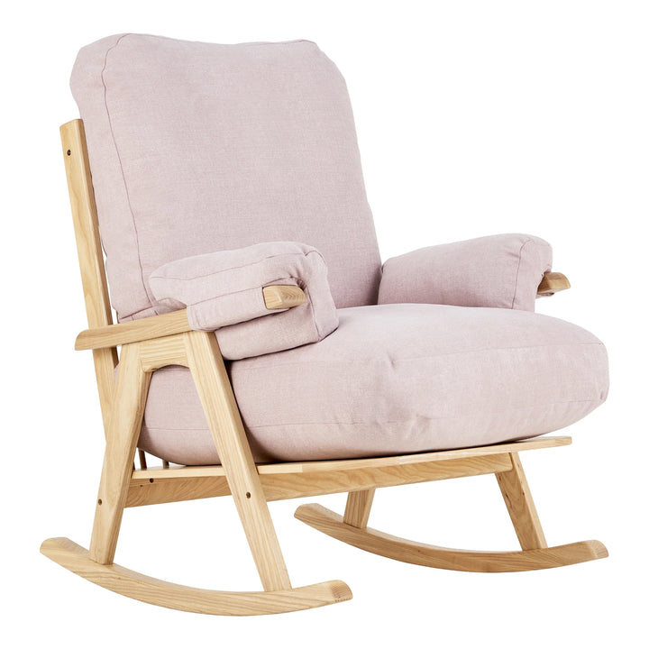 Hera Rocking & Nursing Chair - Blush | Natural Oak