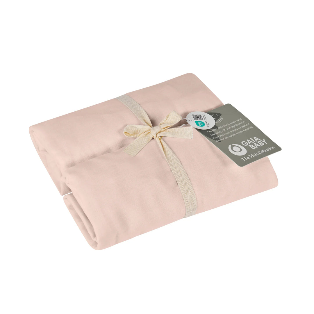 Maia Muslin Fitted Sheets Hera Cot Bed - Blush