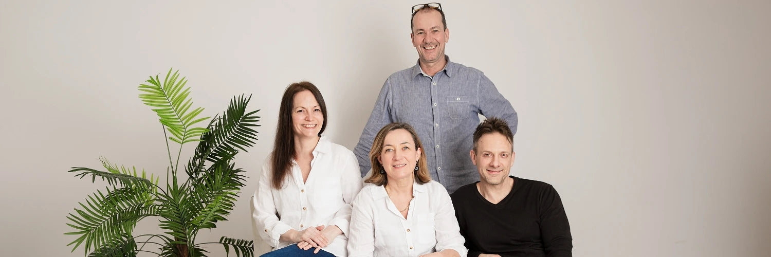Gaia baby nursery founders joanne ogrady and karl millergill with their partners