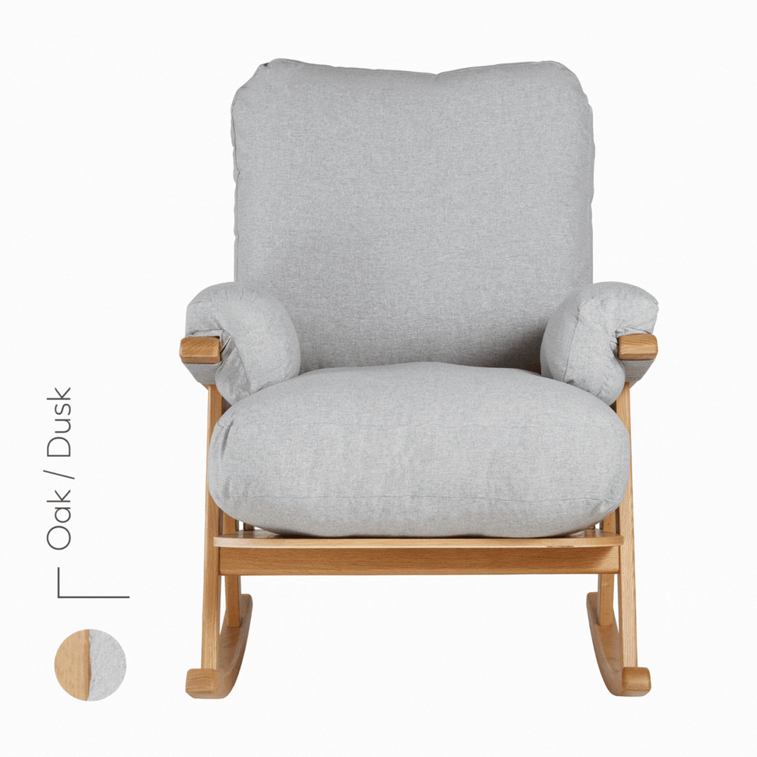 Hera Rocking & Nursing Chair - Dusk | Natural Oak