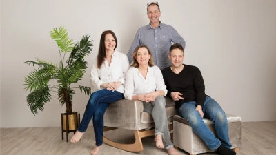 Gaia baby nursery founders joanne ogrady and karl millergill with their partners