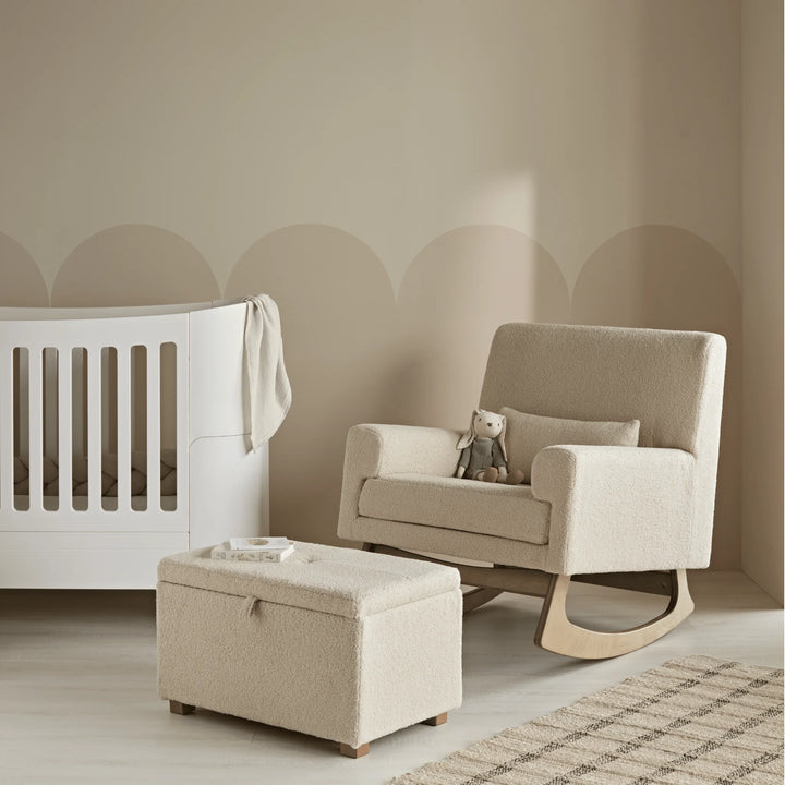 Serena Bouclé Rocking & Nursing Chair and Footstool Set