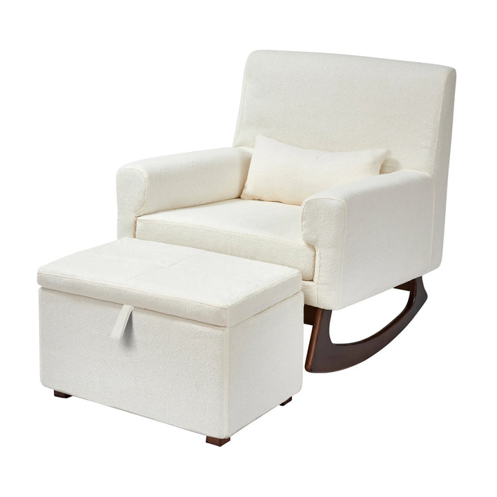 Serena Bouclé Rocking & Nursing Chair and Footstool Set