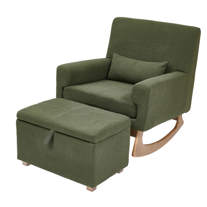 Serena Bouclé Rocking & Nursing Chair and Footstool Set