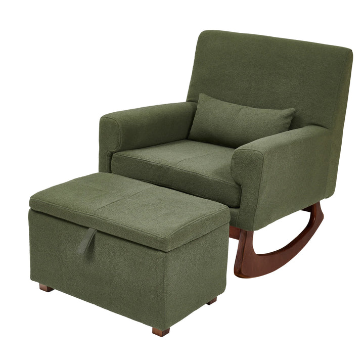 Serena Bouclé Rocking & Nursing Chair and Footstool Set