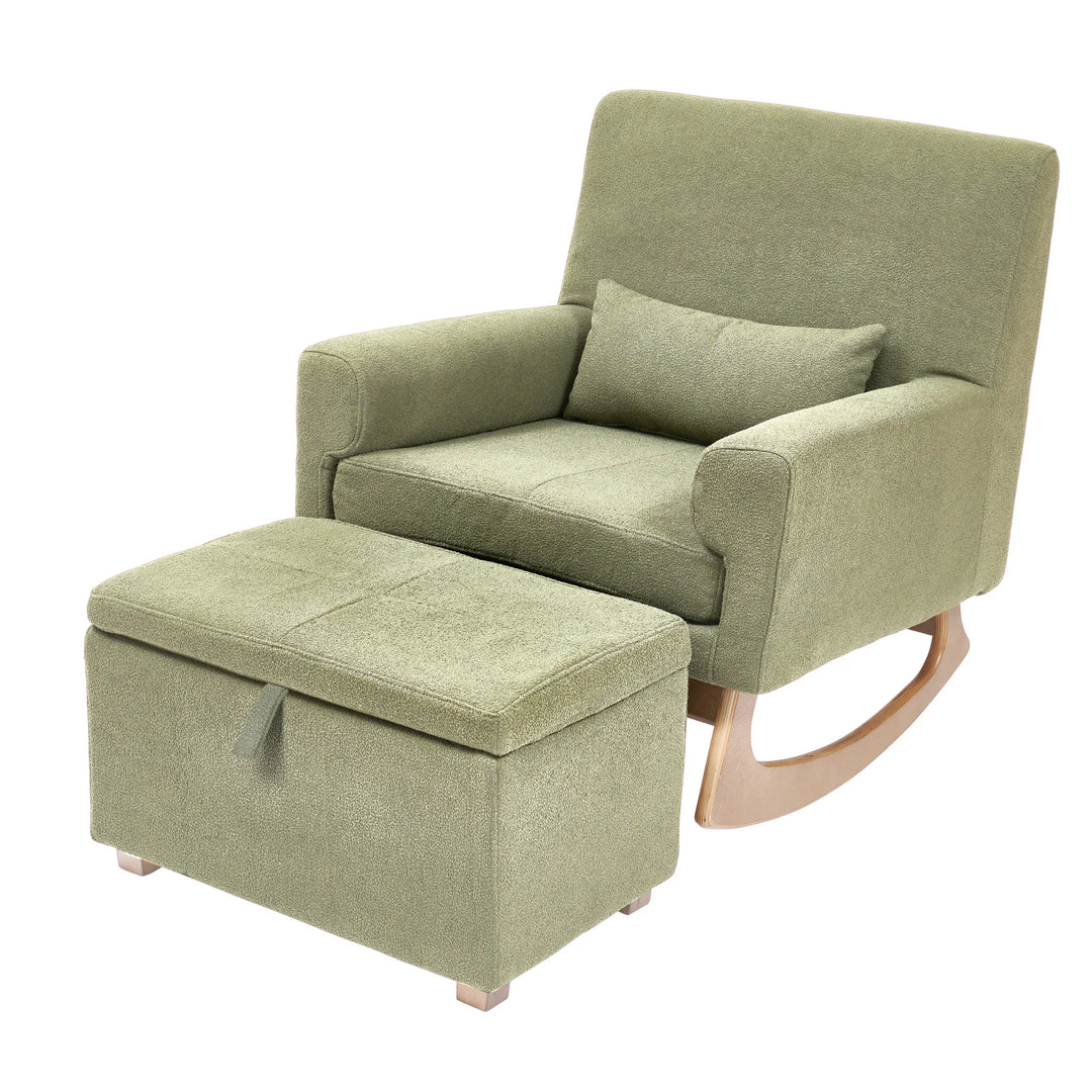 Serena Bouclé Rocking & Nursing Chair and Footstool Set