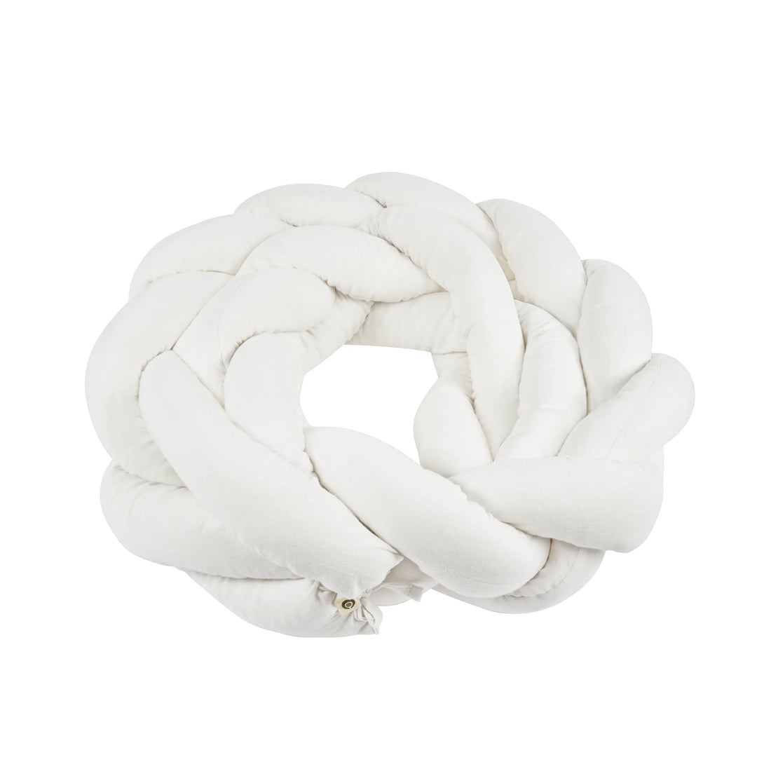 Maia Muslin Braided Pillow - Soft White