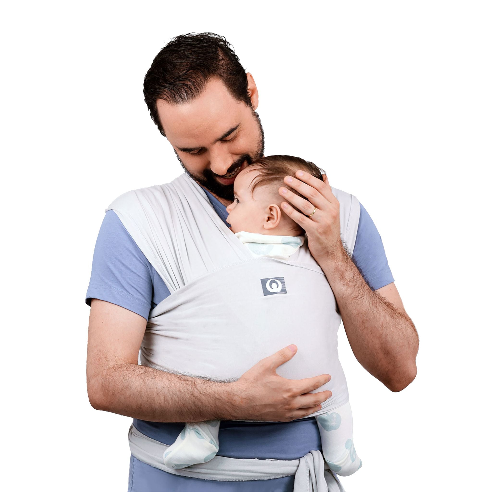Stretchy Baby Wrap Organic Cotton Silver Grey